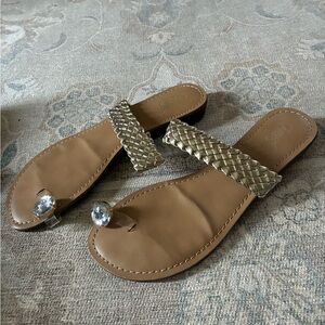 Carlos by Carlos Santana Gold Woven Sandals
